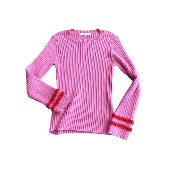 English Factory Pink Ribbed Sweater Women’s L – August Apparel - Picture 1 of 11